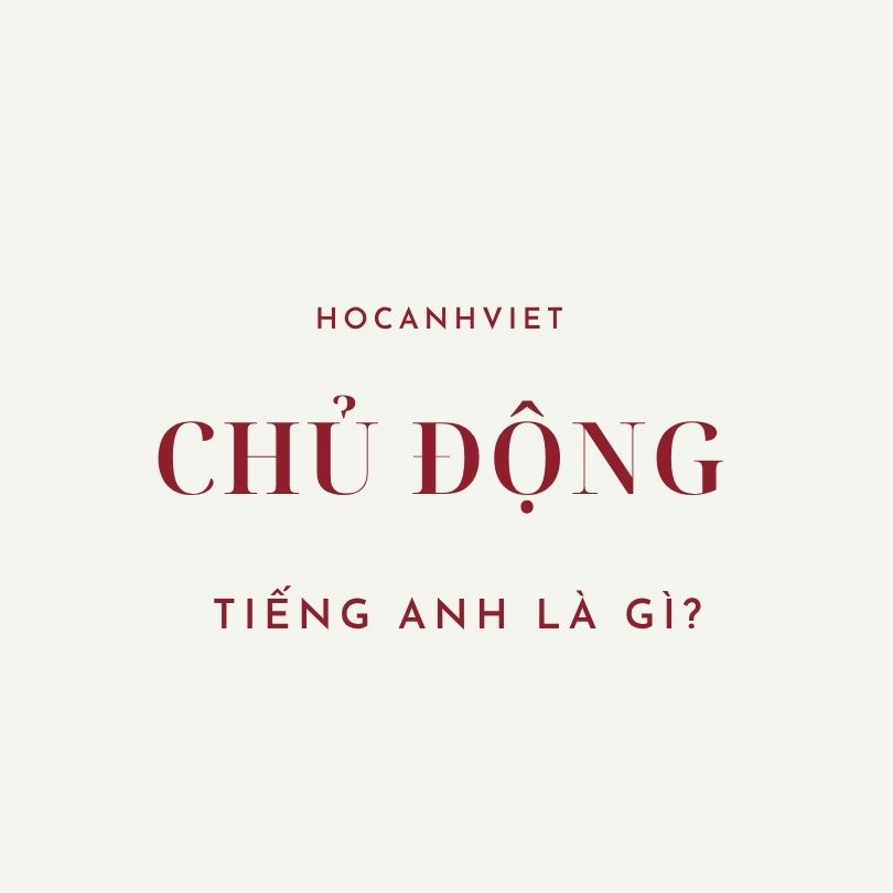 Chủ động tiếng Anh là gì?