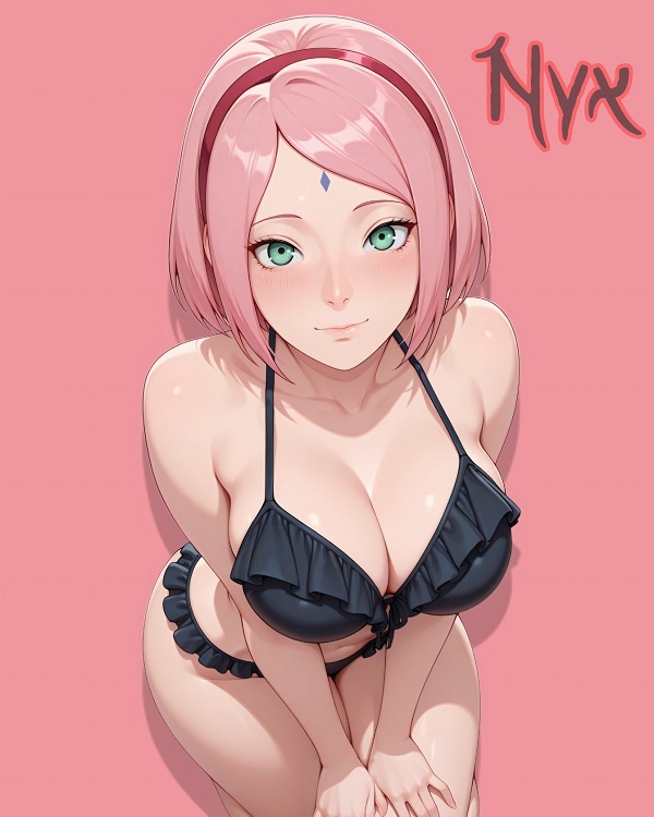 Nhân vật anime mlem đang mỉm cười shy cute