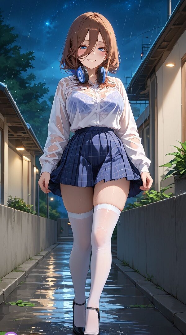 Miku Nakano ngại ngùng quay đầu lại
