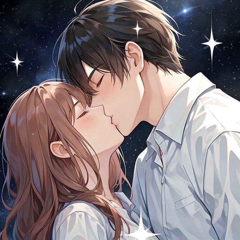 Hai người ôm hôn giữa trời tuyết lạnh