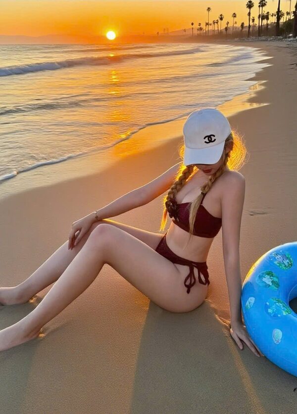 Gái xinh mặc bikini đi biển 13