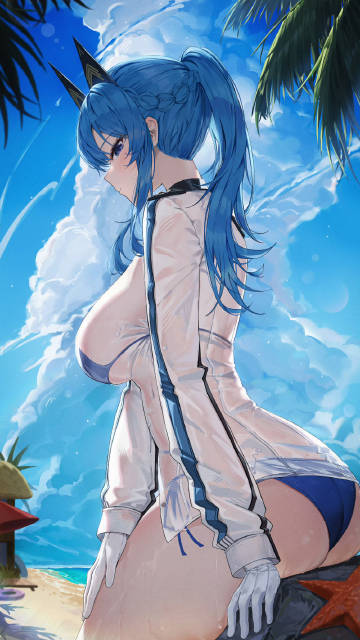 Waifu tóc tết, mặc áo trễ vai, khoe xương quai xanh quyến rũ.