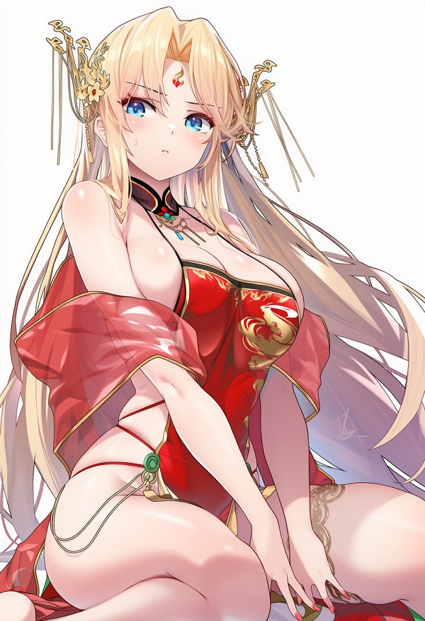 Hình ảnh anime nữ sexy ánh mắt mê hoặc và cuốn hút.