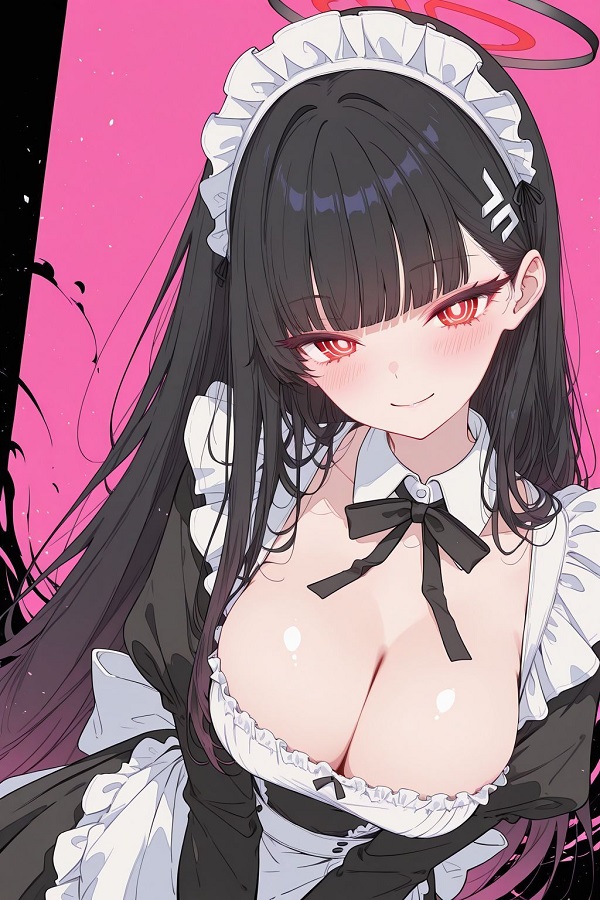 Waifu đang uống nước, ánh mắt sắc nét, đầy nội tâm.