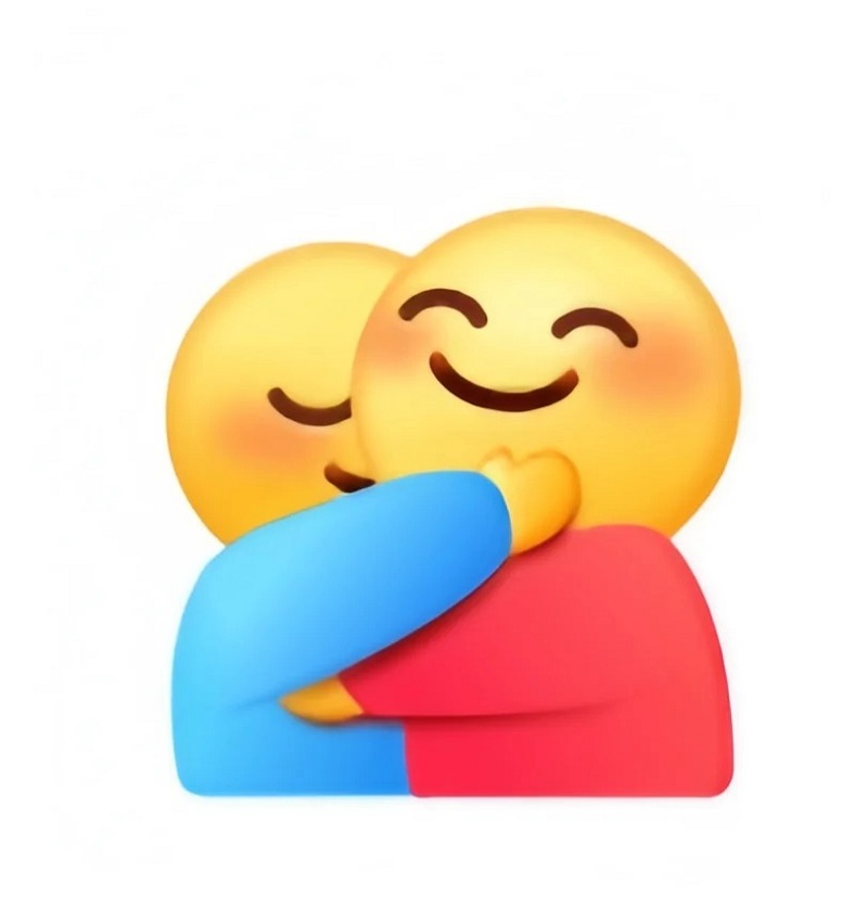Emoji hai người bóp cổ nhau, sắc thái vừa vui vừa dữ.
