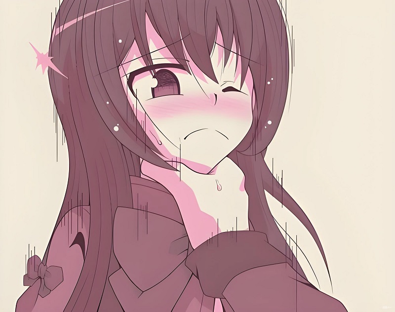 Cô gái đỏ mặt bị bóp cổ yêu thương đến nghẹt thở.