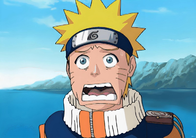 Nhân vật anime la hét giữa biển, vibe “tìm không thấy ví”.