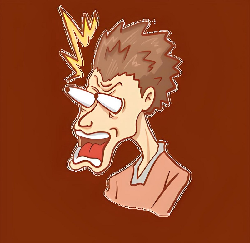 Người đàn ông đỏ mặt gào thét như bị troll nặng.