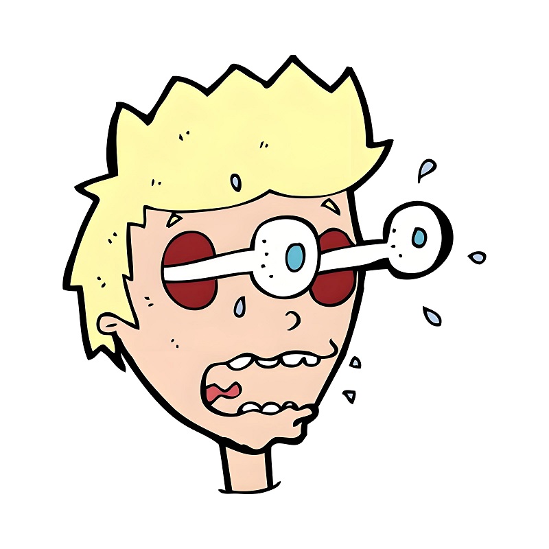 Biểu cảm hoảng loạn muốn khóc, vibe “deadline dí tới nơi rồi”.