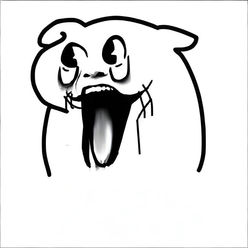 Meme vẽ mặt méo mó vì sốc, đúng kiểu “không tin vào mắt mình”.