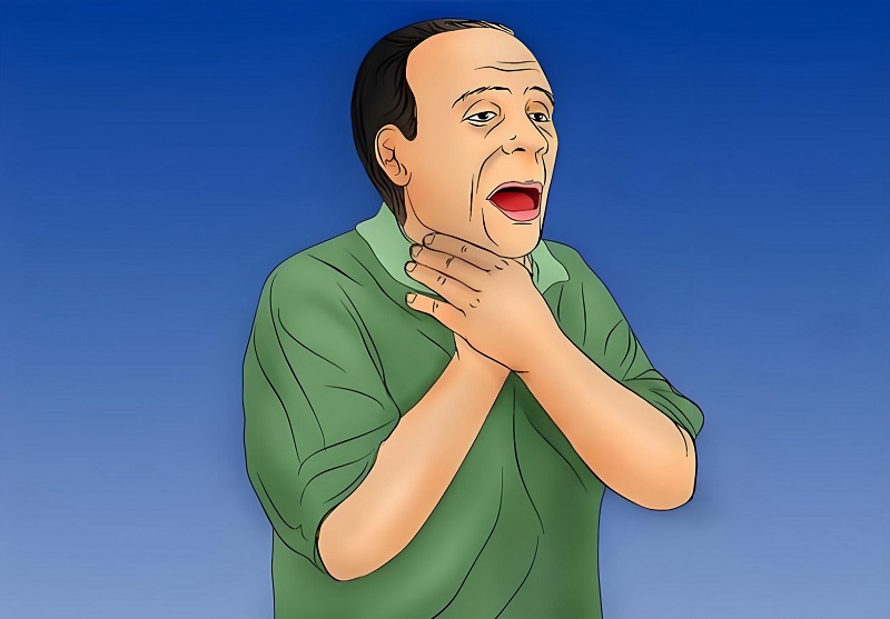 Anh chàng áo xanh thét lên vì bất ngờ quá mức chịu đựng.