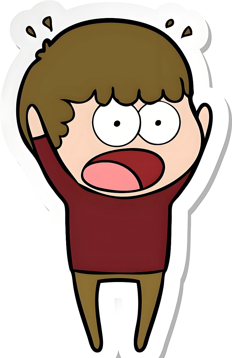 Cậu bé ôm đầu la hét kiểu “đừng nói nữa tui sợ rồi”.