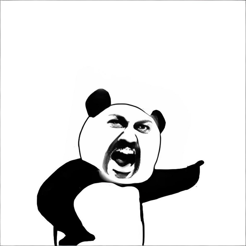 Panda nhỏ mở miệng hét kiểu cute nhưng vẫn hoảng nhẹ.