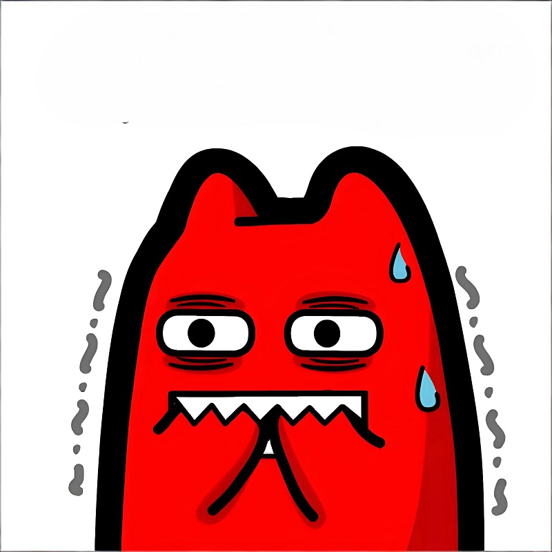 Quái vật đỏ mặt bực bội kèm chút hoảng, kiểu “đừng chọc tui nữa”.