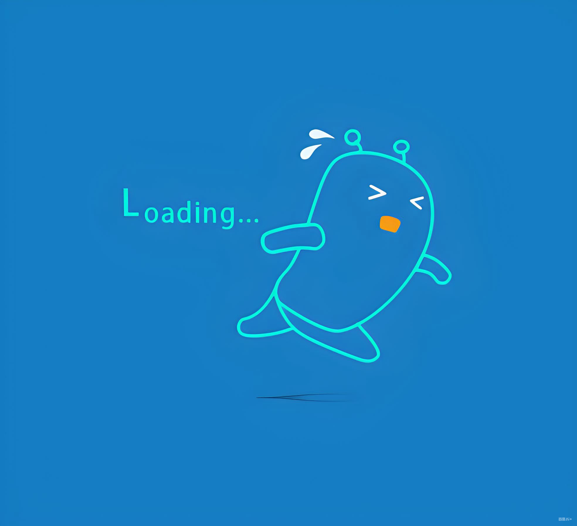 Hình nhân xanh neon đang nhấp nháy hiệu ứng loading.