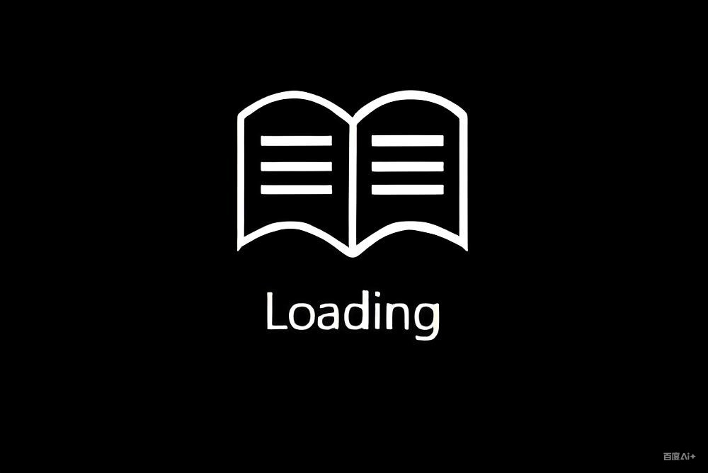 Biểu tượng quyển sách mở cùng dòng chữ loading màu trắng.