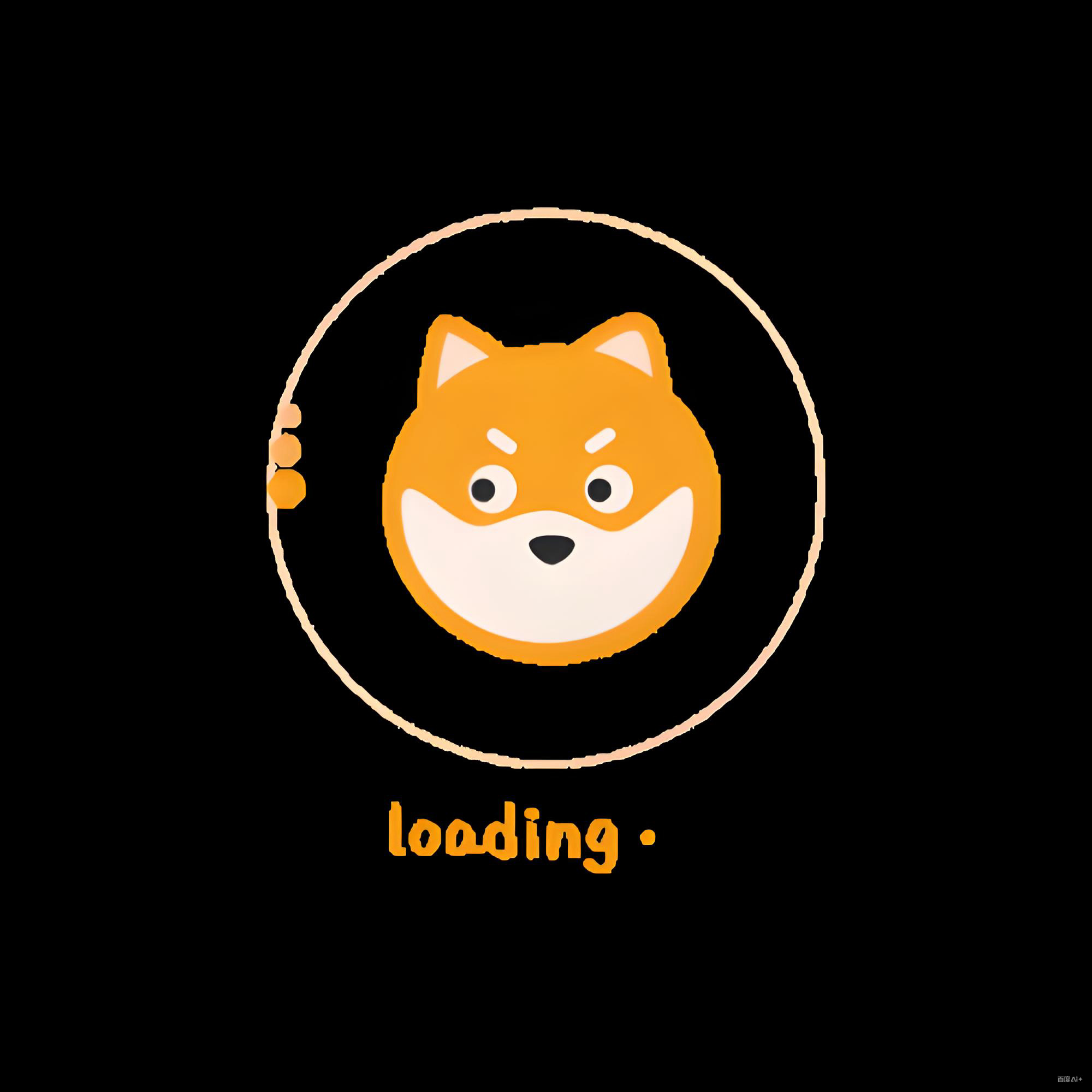 Mặt mèo cam cười gian trong giao diện loading tối giản.