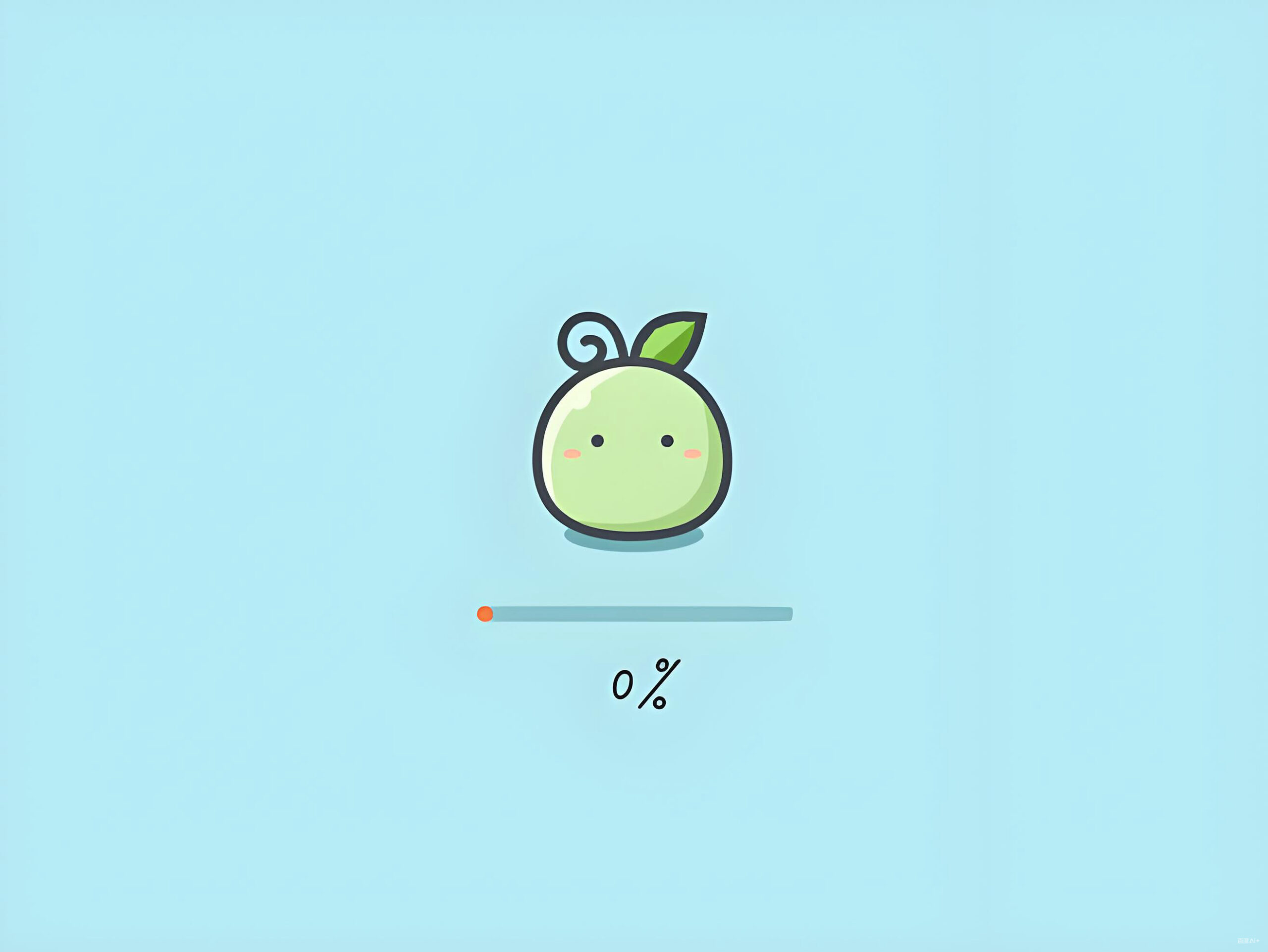 Ếch xanh nhỏ ngồi chờ thanh loading chạy từ từ.