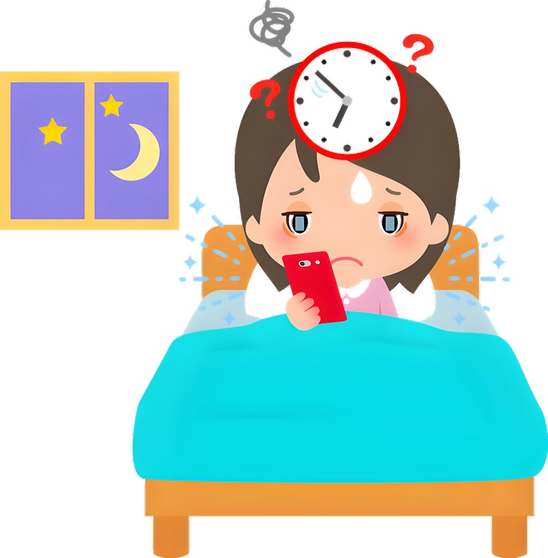 Cô gái nhìn đồng hồ vì không hiểu sao vẫn chưa ngủ được.