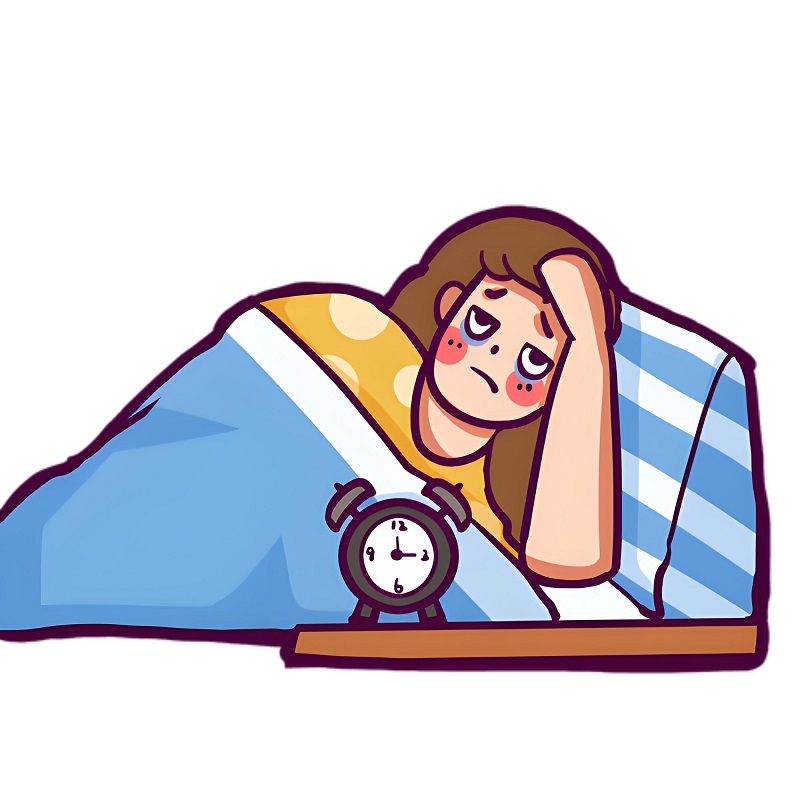 Cô gái kéo chăn cố ngủ nhưng bị đánh thức bởi tiếng động.
