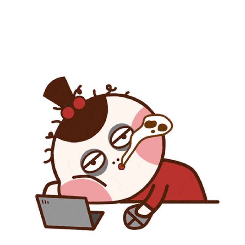 Cậu bé ngồi trên bàn vì học khuya quá nên mất ngủ luôn.
