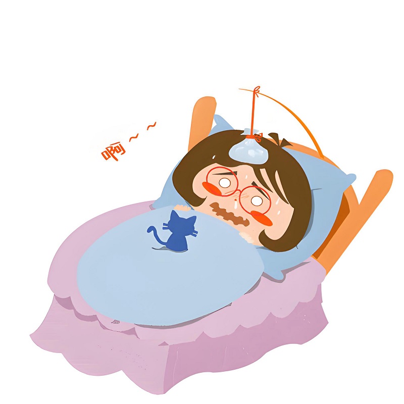 Cô gái ôm gấu bông nhưng vẫn không ngủ nổi.