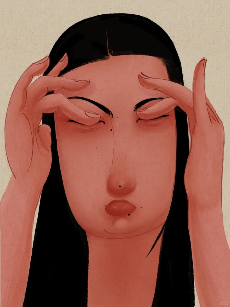 Cô gái kéo hai mí mắt lên nhìn đầy nghi ngờ và khó hiểu.