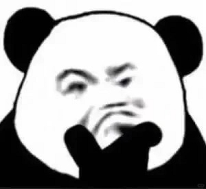 Gấu trúc chống cằm với vẻ mặt hoài nghi.