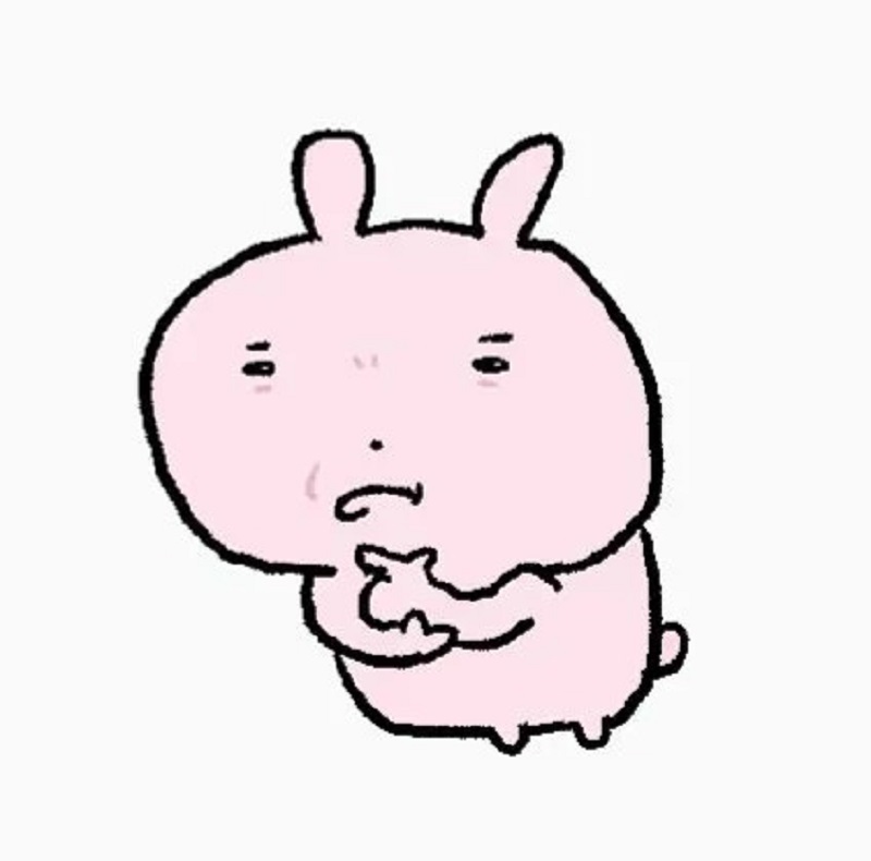 Thỏ trắng nhún vai kiểu “đang nghi mà lười nói”.