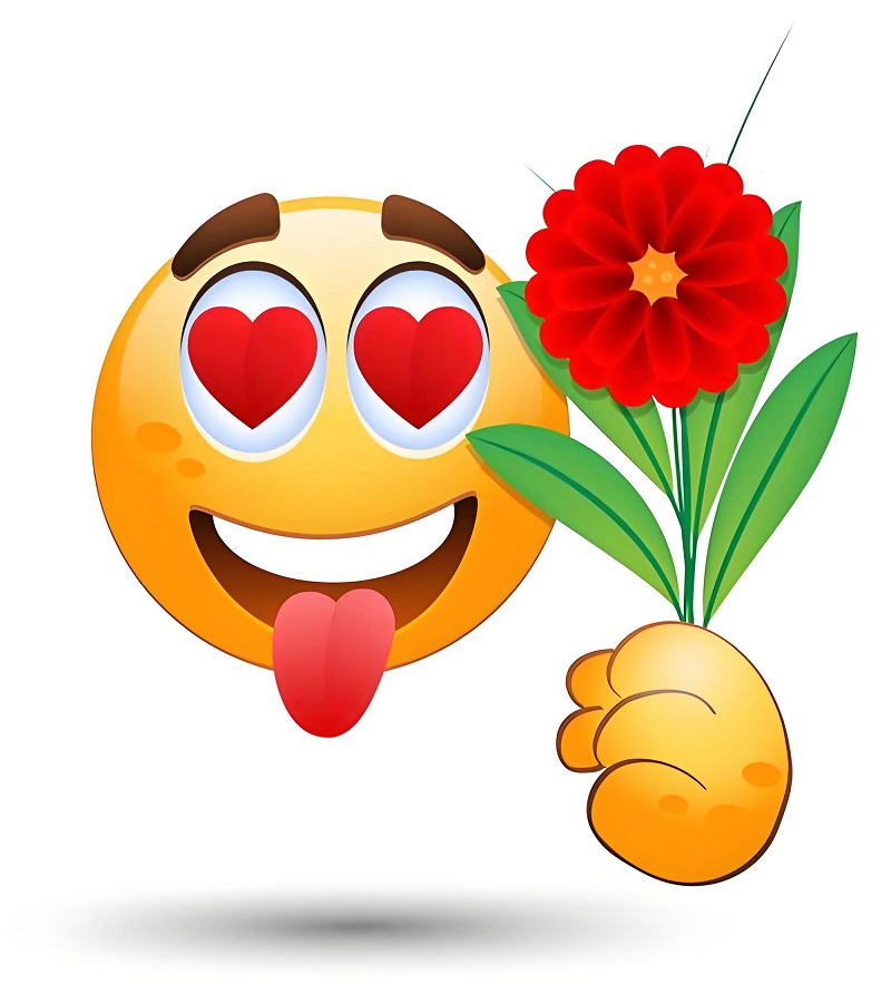Emoji trái tim tặng hoa, nhìn là muốn rep lại ngay.