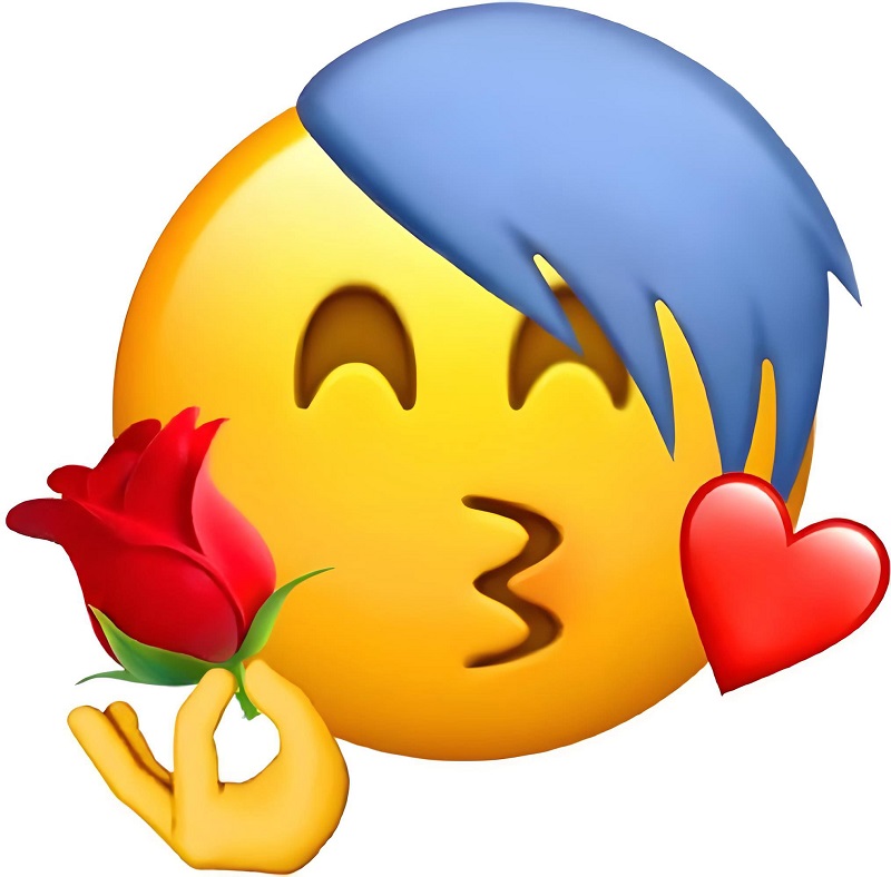 Emoji hôn gió tặng hoa, đúng chất thả thính online chuyên nghiệp.