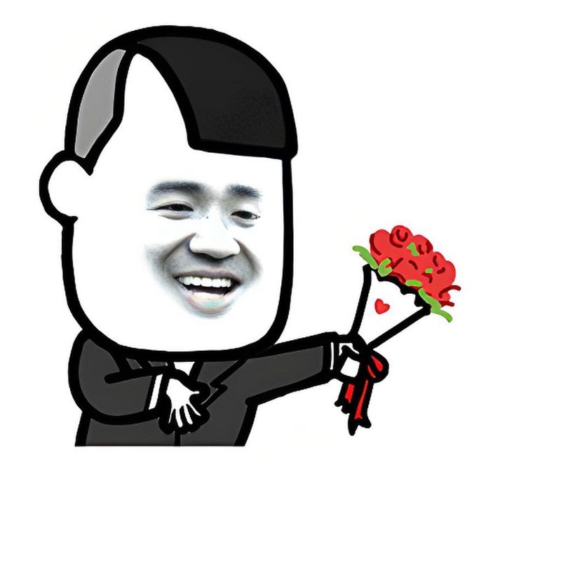 Nhân vật hoạt hình tay cầm hoa, mặt tỉnh như không phải đang tỏ tình.