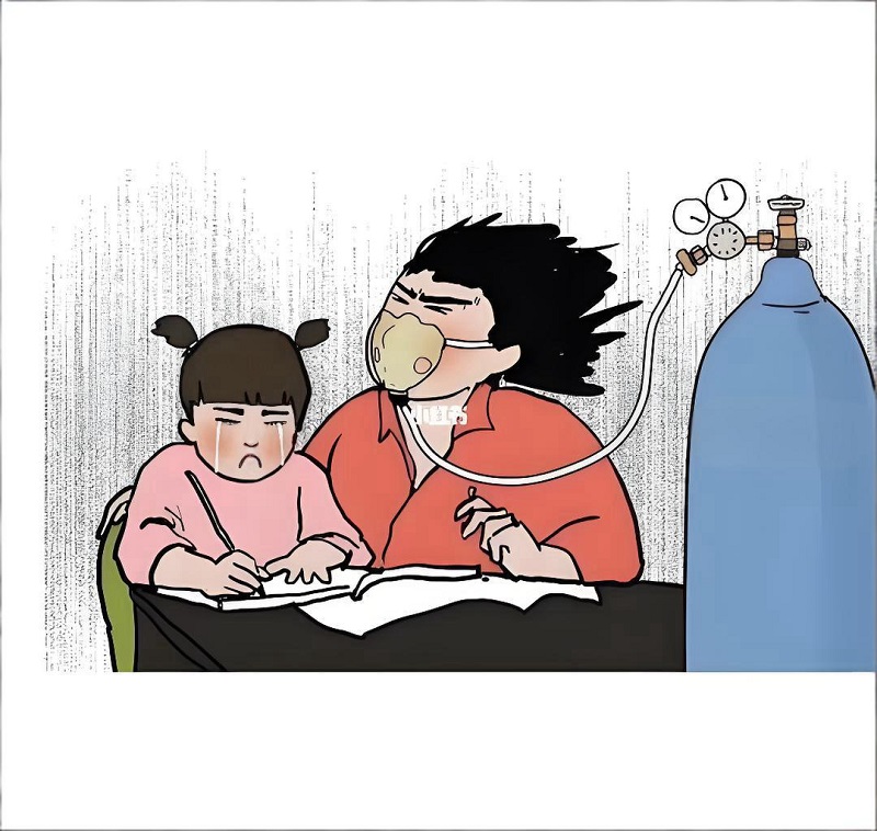 Dạy con học quá áp lực khiến mẹ phải thở oxy