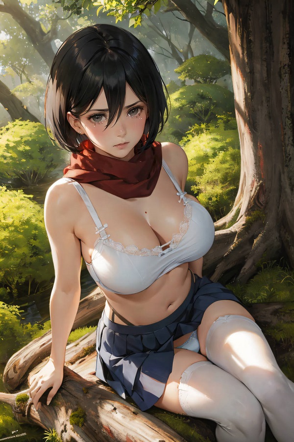 Mikasa với ánh mắt lạnh lùng cuốn hút