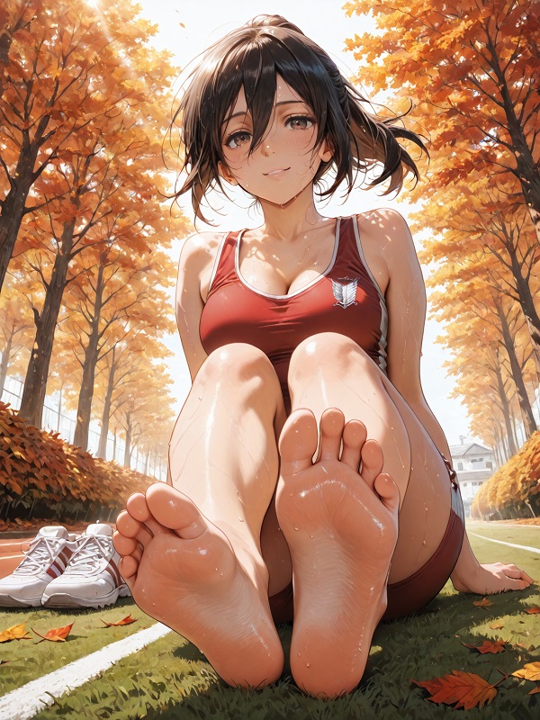 Mikasa tóc bay trong gió tạo nên vẻ đẹp huyền ảo