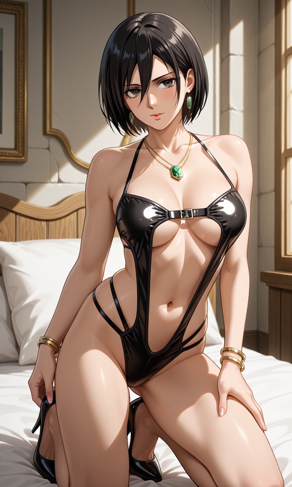 Tạo hình Mikasa với tông màu tối đầy ấn tượng